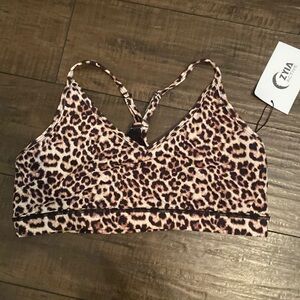 Zyia Active Leopard Brilliant Mesh Bra [Size: XL]